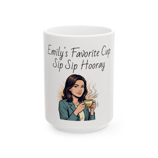 Personalized Coffee Mug – Custom Name Mug | Sip Sip Hooray Ceramic Cup (11oz & 15oz)