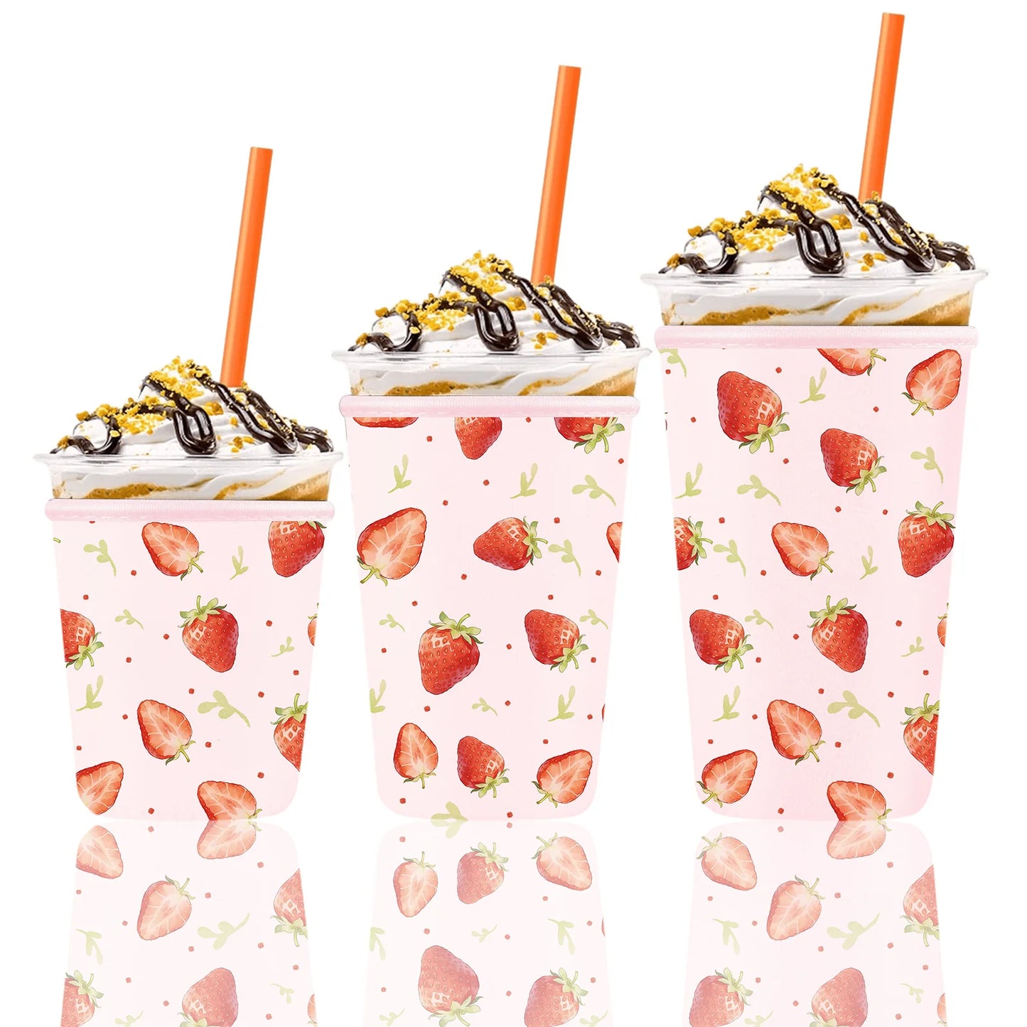 Reusable Iced Coffee Cup Sleeves (3-Pack) | Fits 16–32oz Cups | Stanley, Starbucks & More