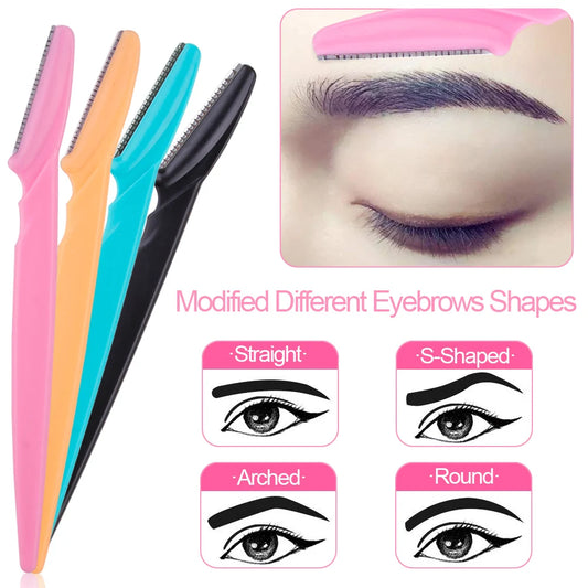 3/4/10Pcs Eyebrow Trimmer Face Blade Shaver