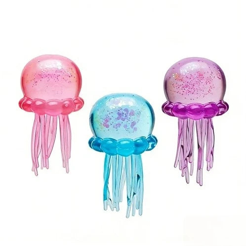 Jellyfish Squeeze Toy, Portable Sensory Fidget Toys for Kids Adults, Stress Relief Squishy Toy for Birthday Gift Party Favor