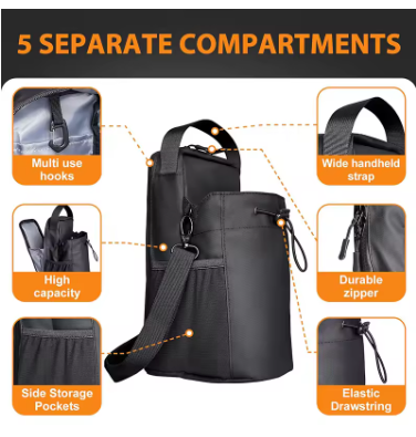 Magnetic Water Bottle Carrier Bag | Large Capacity | Gym, Hiking & Outdoor Essentials