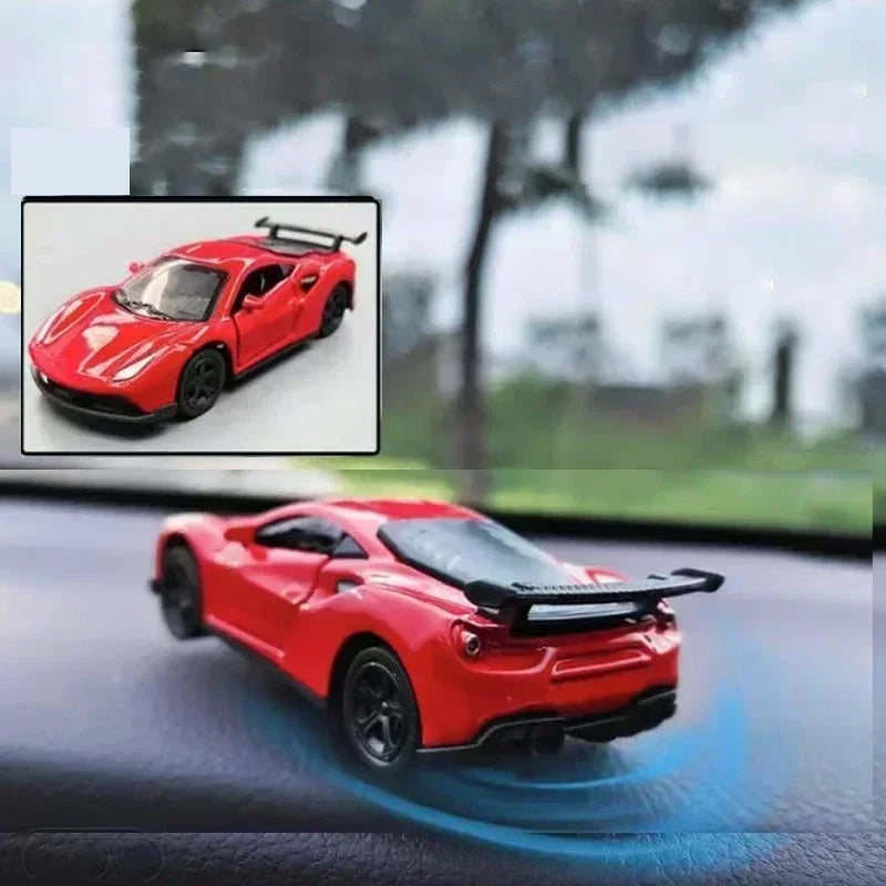 Rotating Racing Car Dashboard Decoration | Alloy Drift Model