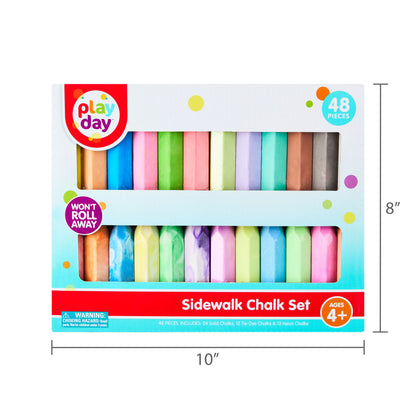 48 Count Multicolor Sidewalk Chalk Set