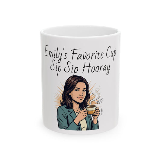 Personalized Coffee Mug – Custom Name Mug | Sip Sip Hooray Ceramic Cup (11oz & 15oz)