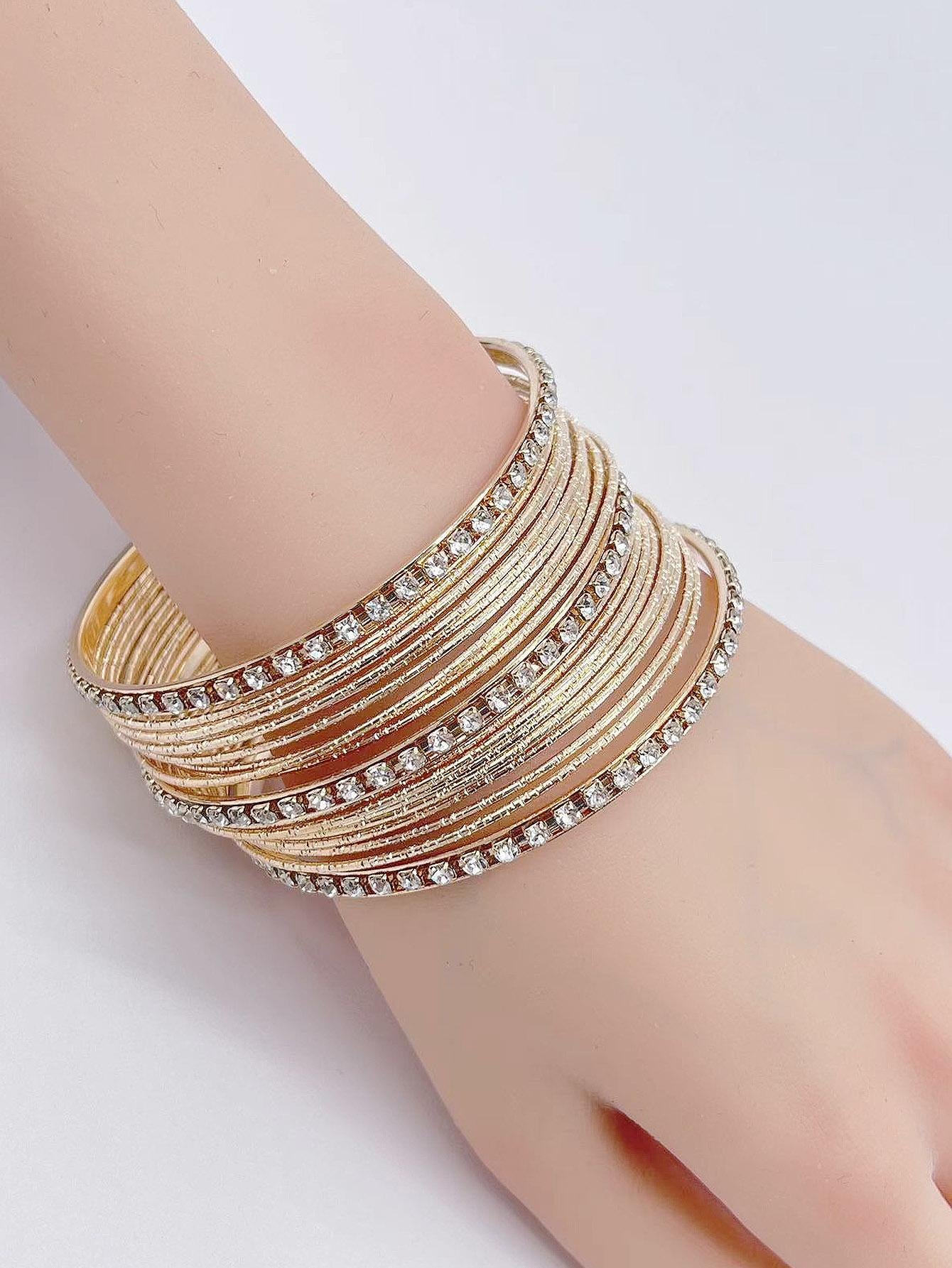 Sparkling Rhinestone Bangle Bracelet