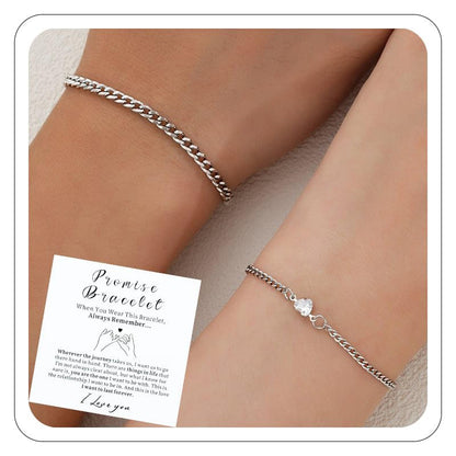 Heart Pendant Couple Bracelet