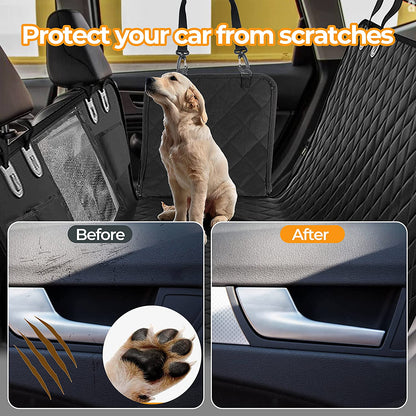 Simple Deluxe Dog Car Seat Cover for Back Seat, 100% Waterproof Pet Seat Protector with Mesh Window, Scratchproof &amp; Nonslip Dog Hammock for Cars, Trucks, SUVs, Standard