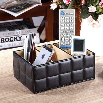 Leather Storage box Remote Control, Phone Holder, cosmetic organizer