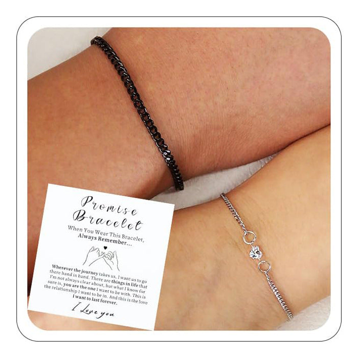 Heart Pendant Couple Bracelet