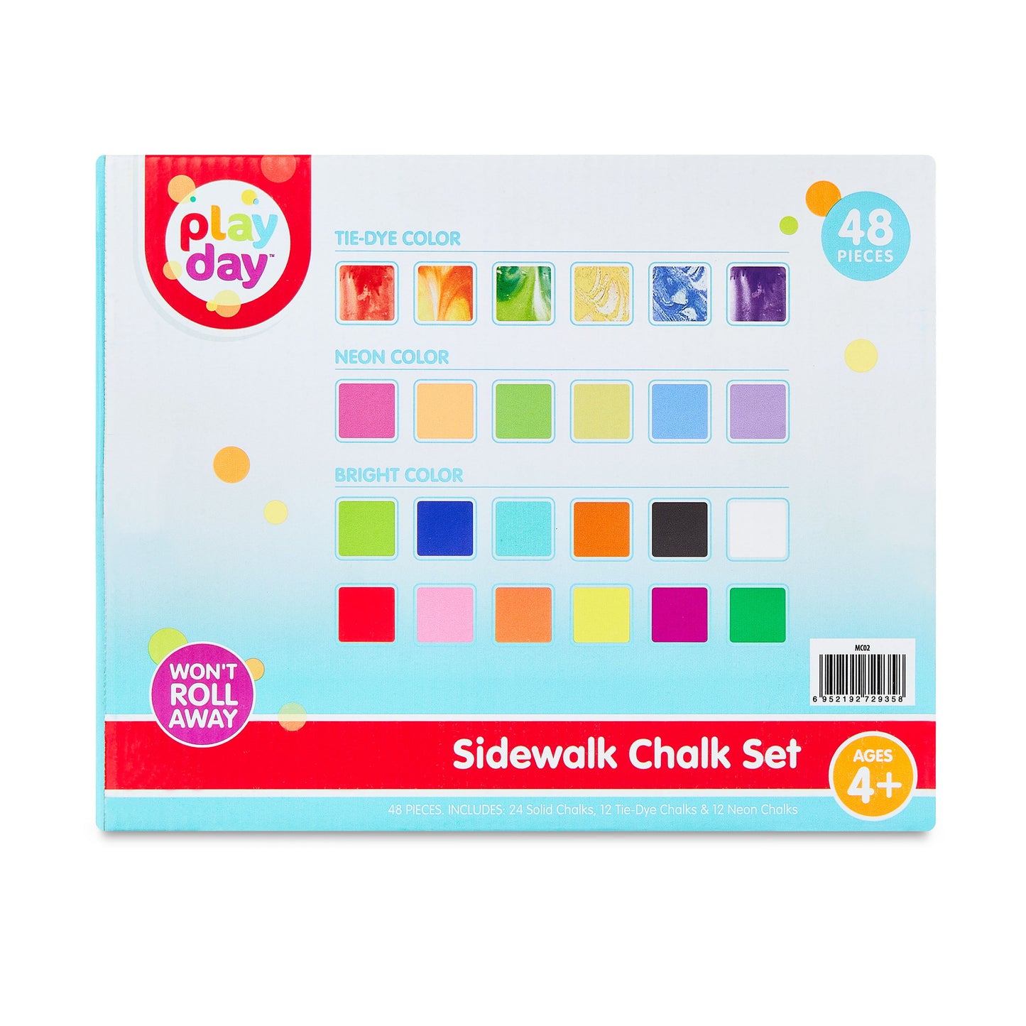48 Count Multicolor Sidewalk Chalk Set