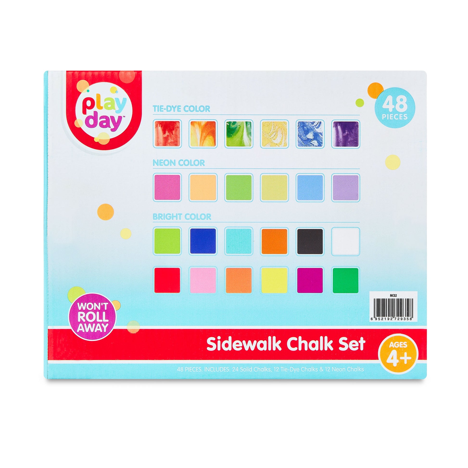48 Count Multicolor Sidewalk Chalk Set