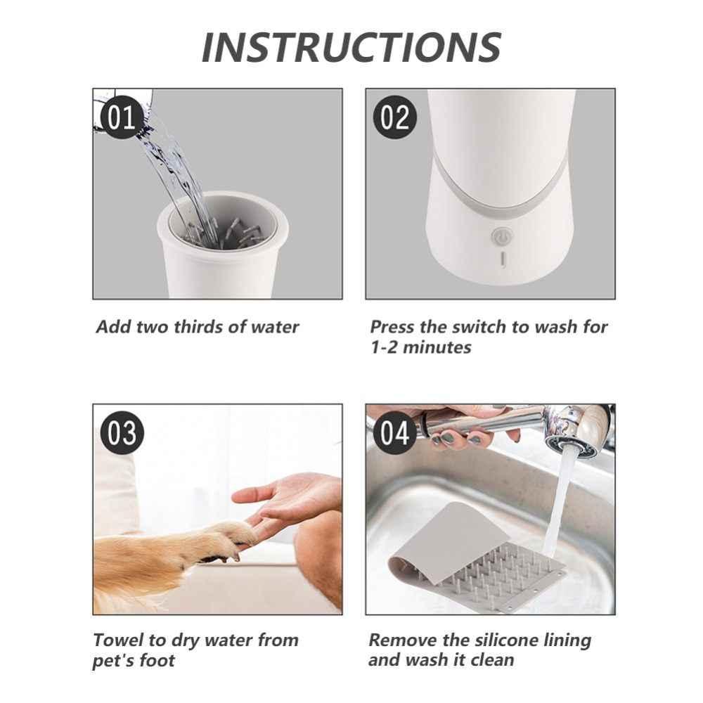 Pet Foot Scrubber Wipe-free Electric Automatic