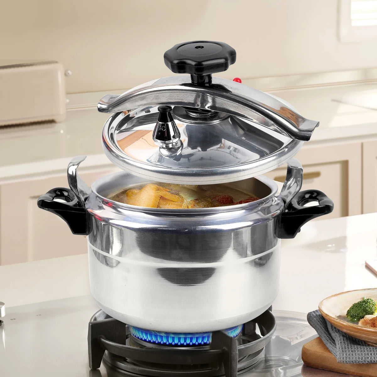 large Capacity Aluminum Pressure Cooker Stainless Steel Pressure Cooker