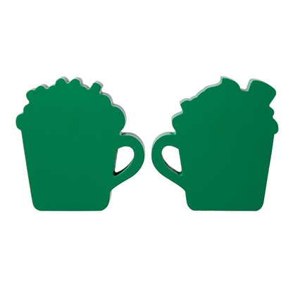 Charming St. Patrick's Day Wooden Coffee Cup Table Decor - Set of 2 (5.25 In. H)