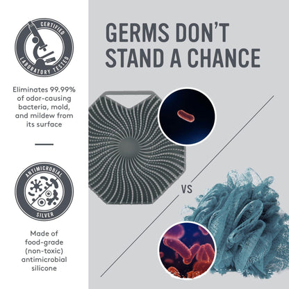 Soft Silicone Body Scrubber Bath Brush With Ergonomic Handle