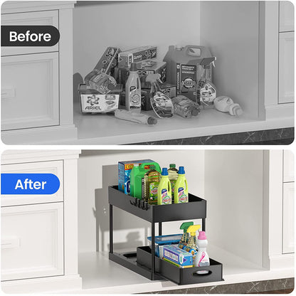 Pull-Out double Sink Storage Rack