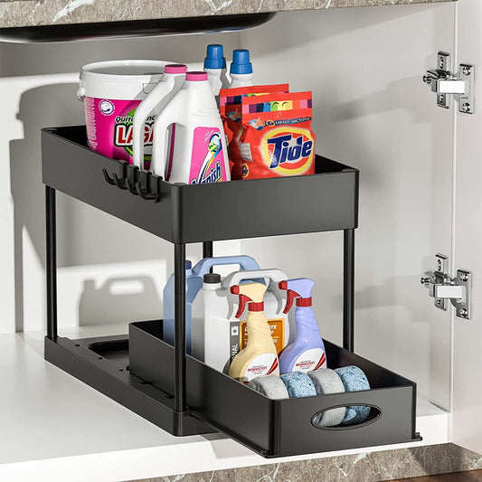 Pull-Out double Sink Storage Rack