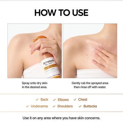 Dr. Melaxin Peel Shot is a viral Korean skincare exfoliating ampoule (available in White Rice or Black Rice) containing AHA, BHA, and PHA to remove dead skin cells, reduce blackheads, and improve radiance