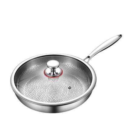 German Pure Titanium Pan Uncoated Non-stick Pan Household High-end Hammered Titanium Pan Thickened Steak Frying Pan