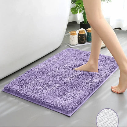 Luxury Chenille Bath Rug, Extra Soft and Absorbent Shaggy Bathroom Mat Rugs, Machine Washable, PVC Non-Slip Plush Carpet Runner
