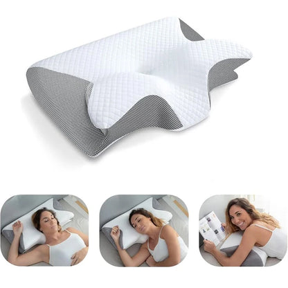 Memory Foam Cervical Pillow | 2-in-1 Ergonomic Neck Support for Better Sleep