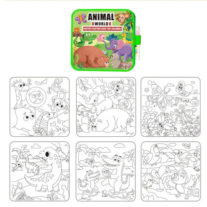Magic Water Drawing Book for Kids - Reusable Doodle Mat, Mess-Free Travel Toy, Foldable Painting Activity Book