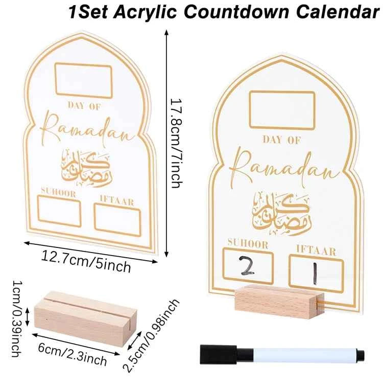Ramadan Countdown Calendar Eid Mubarak Ornament Ramadan Decoration 2026 For Home Ramadan Kareem Islamic Muslim Party Decor Gifts