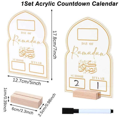 Ramadan Countdown Calendar Eid Mubarak Ornament Ramadan Decoration 2026 For Home Ramadan Kareem Islamic Muslim Party Decor Gifts
