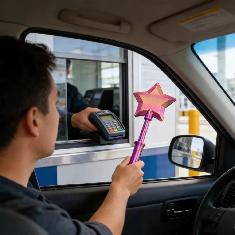 Magic Wand Tap-to-Pay Card Holder | 3D Printed Star Wand | Fun Contactless Payment Sleeve