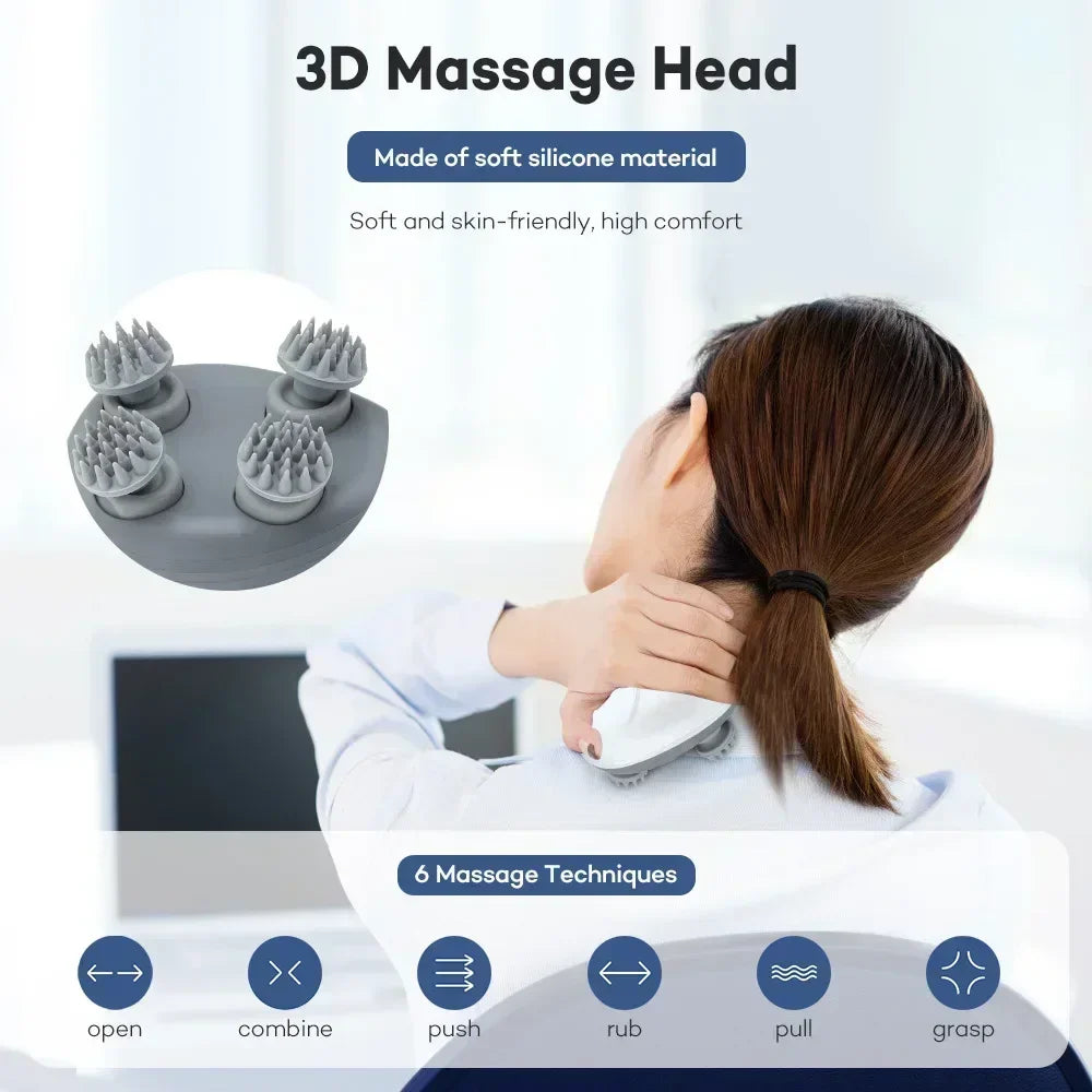 Electric Scalp Massager with Red Light Therapy | Stress Relief & Muscle Tension Tool