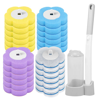 Disposable Toilet Brush & Holder Set | 360° Deep Clean with Scented Refill Heads