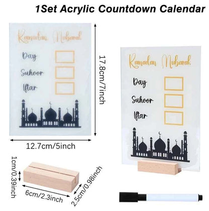 Ramadan Countdown Calendar Eid Mubarak Ornament Ramadan Decoration 2026 For Home Ramadan Kareem Islamic Muslim Party Decor Gifts