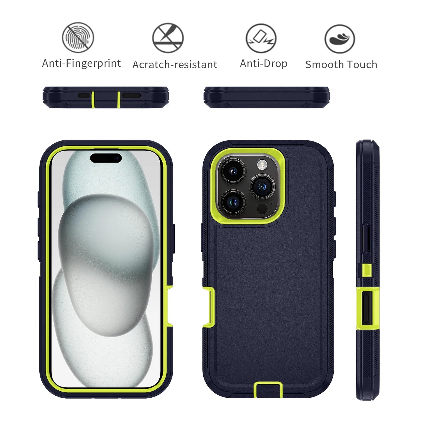 Shockproof Defender Case | iPhone 7–15 Pro Max, XR, XS, SE