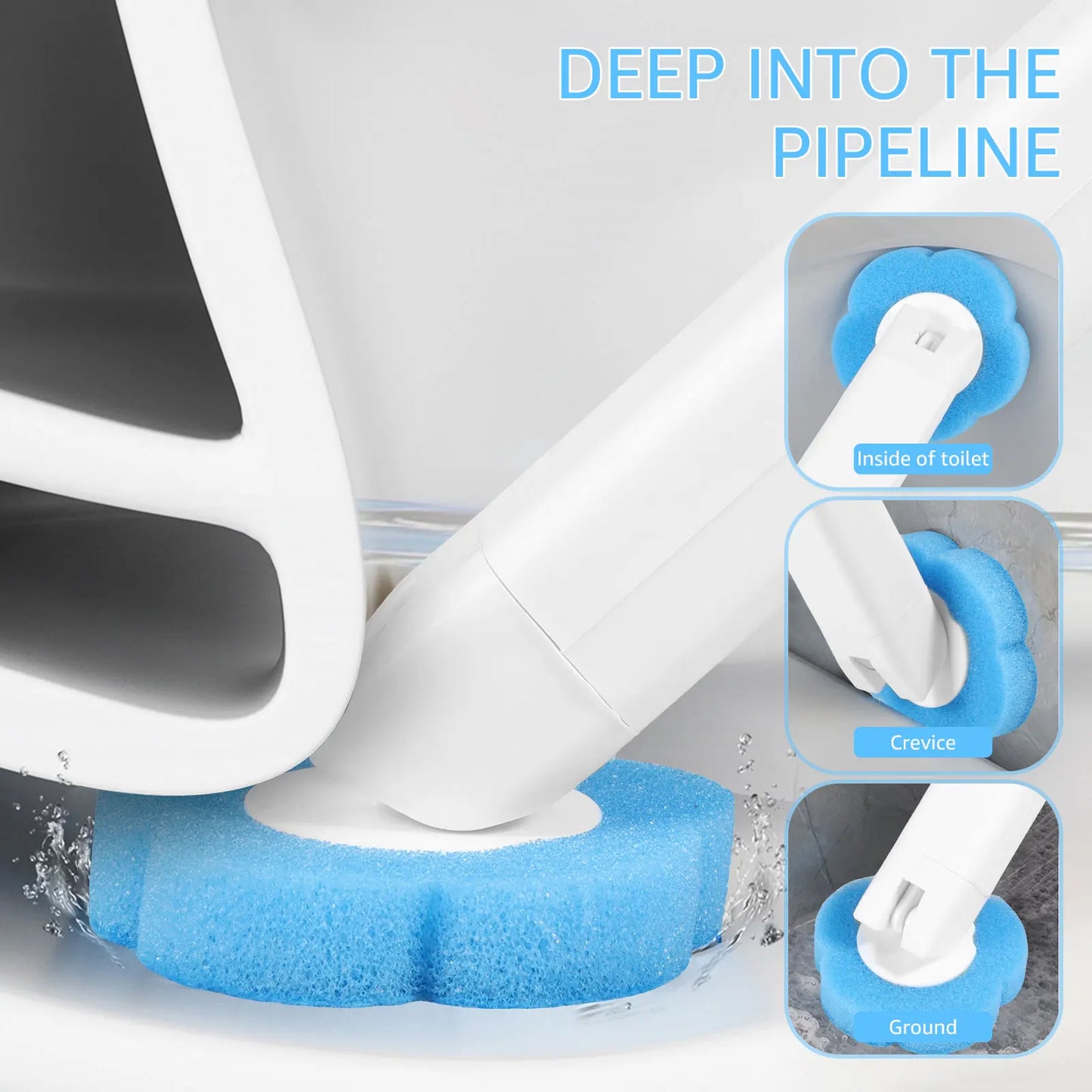 Disposable Toilet Brush & Holder Set | 360° Deep Clean with Scented Refill Heads