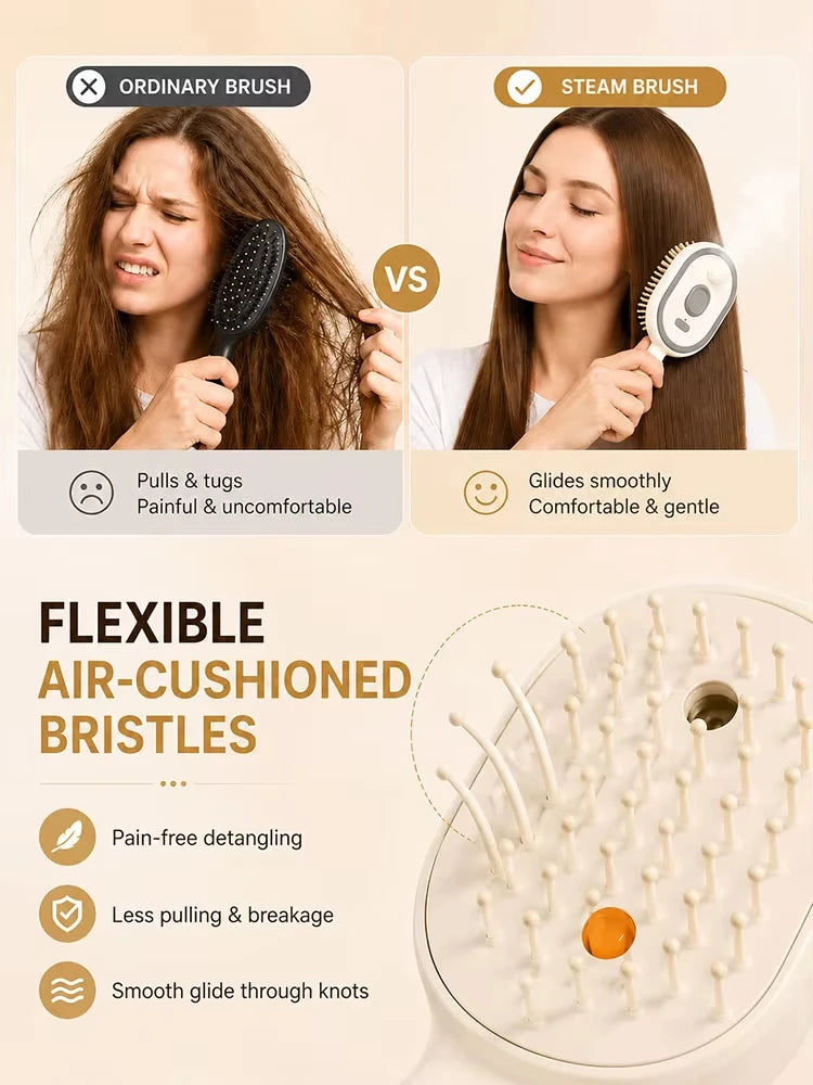 Rechargeable Nano Mist Hair Brush & Scalp Massager