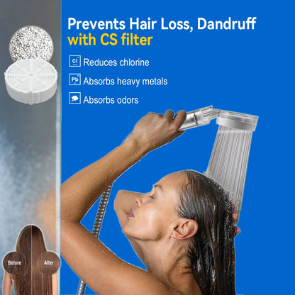High-Pressure Filtered Shower Head | Removes Chlorine & Heavy Metals for Healthier Skin & Hair