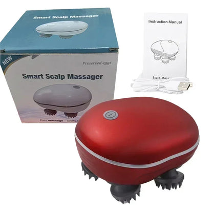 Electric Scalp Massager with Red Light Therapy | Stress Relief & Muscle Tension Tool