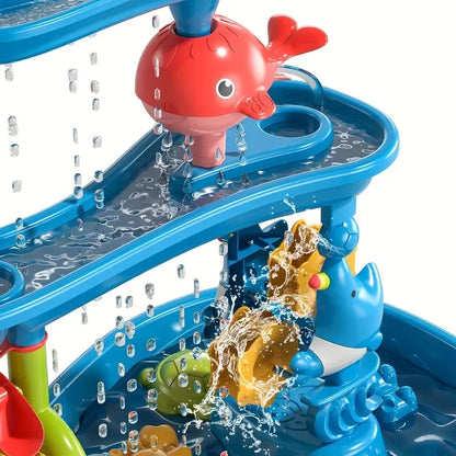 Kids Waterfall Beach Sand & Water Play Table | Indoor Outdoor Summer Toy