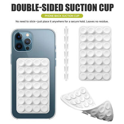 Double-Sided Suction Cup Phone Mount, Silicone Suction Phone Case Adhesive Sticky Phone Grip Hands-Free Phone Grip Phone Stand