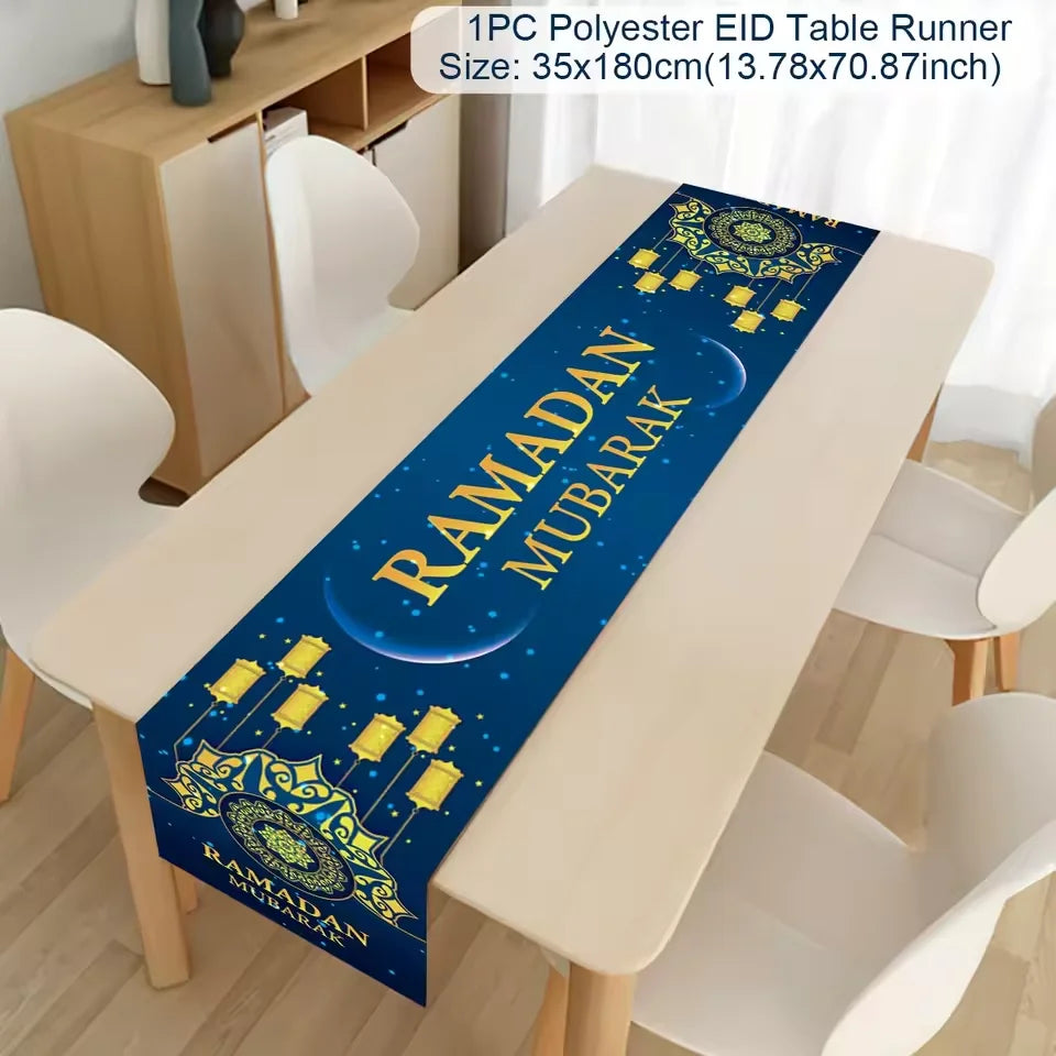 Ramadan Table Runner Eid Mubarak Decoration 2026 for Home Ramadan Kareem Ramadan Mubarak Islamic Muslim Party Eid Al-Fitr Gifts