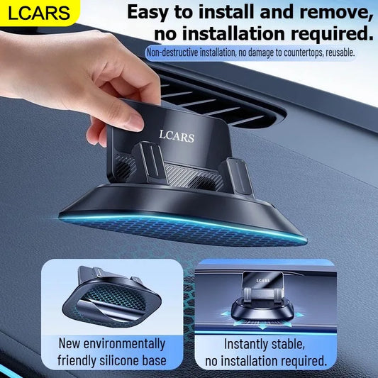 360 Degree Swivel Car Mount Holder Sticky Dashboard Phone Support Bracket for Mobile Navigation GPS Device Car Accessories