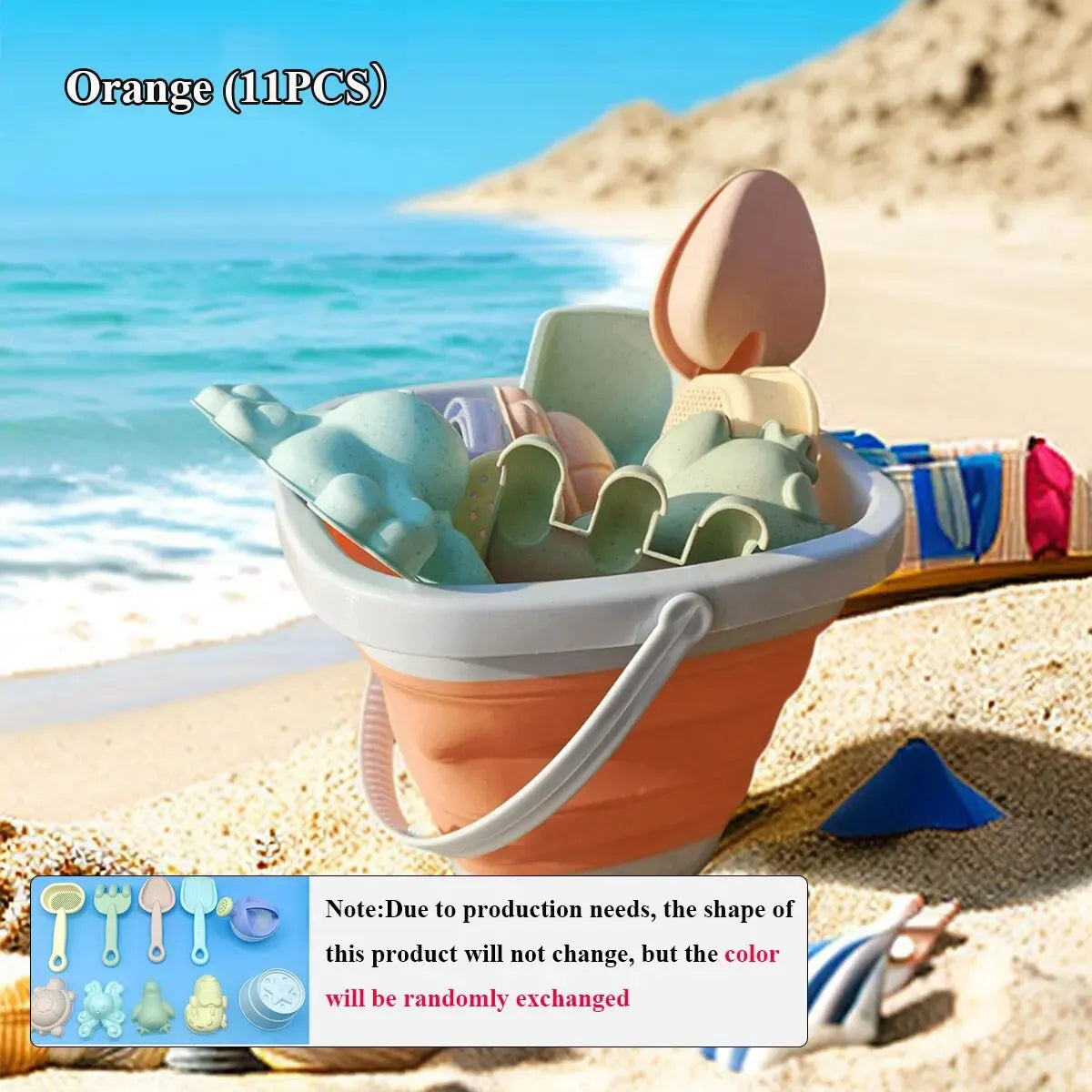 Kids Beach Sand Toys Set | 11-Piece Bucket Shovel Rake Kit for Toddlers & Children