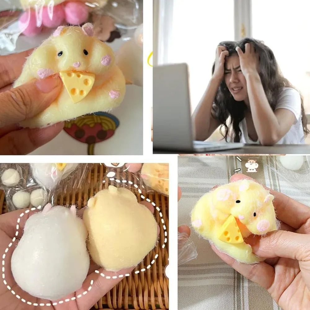 Squishy Hamster Stress Relief Toy | Cute Desktop Fidget Toy for Kids & Teens