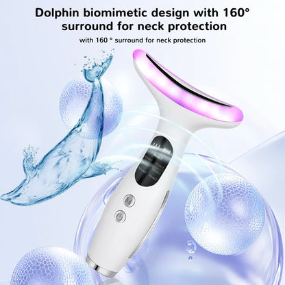 7-Color LED Neck & Face Massager | Vibrating Galvanic Skin Care Tool