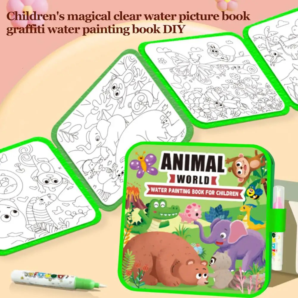 Magic Water Drawing Book for Kids - Reusable Doodle Mat, Mess-Free Travel Toy, Foldable Painting Activity Book