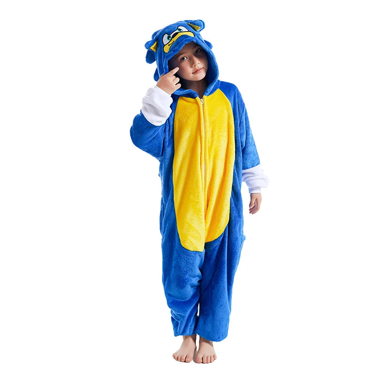 Kids Sonic Kigurumi Onesie Pajamas | Halloween & Christmas Costume