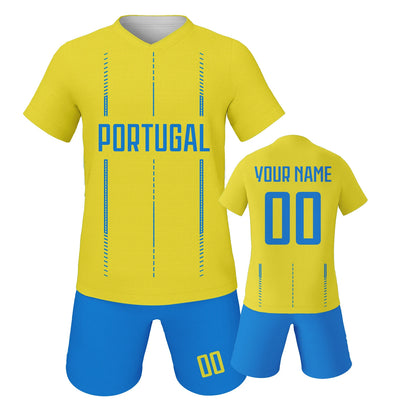 Custom Kids Portugal Soccer Jersey Set – Personalized Name & Number