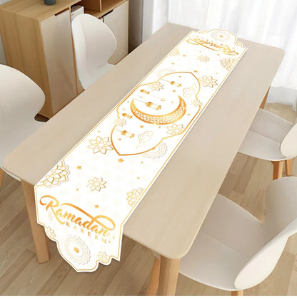 Ramadan Table Runner Eid Mubarak Decoration 2026 for Home Ramadan Kareem Ramadan Mubarak Islamic Muslim Party Eid Al-Fitr Gifts