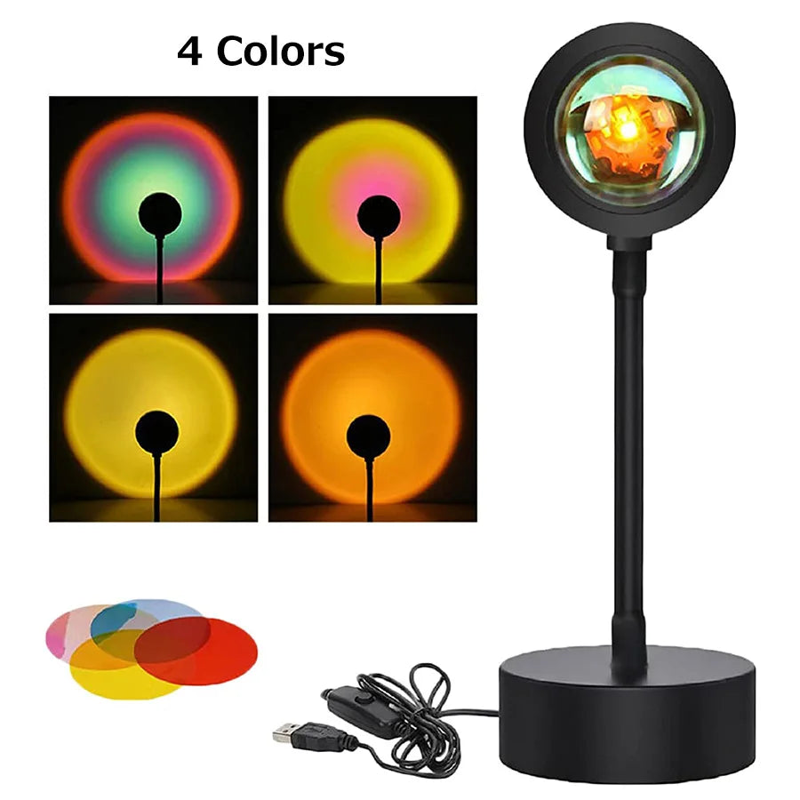 Smart Sunset Projector Lamp – RGB LED Night Light with App & Remote Control