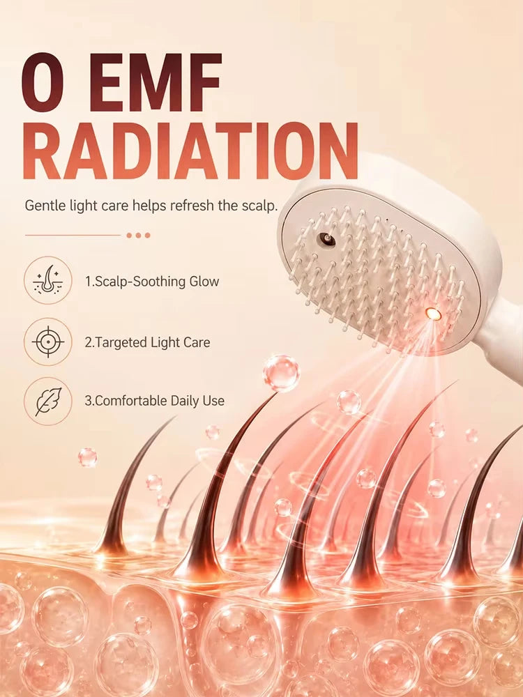 Rechargeable Nano Mist Hair Brush & Scalp Massager